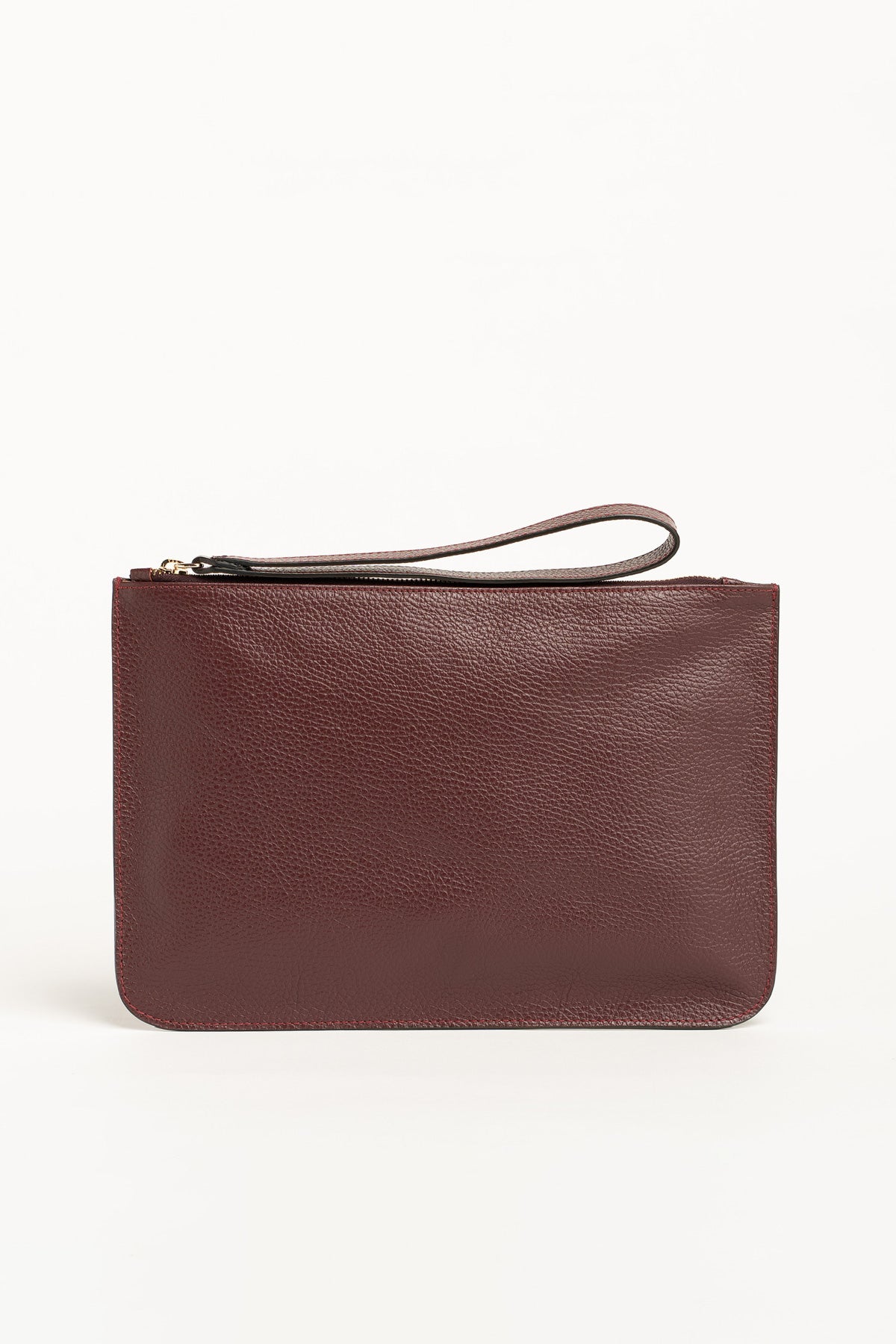 Urbino clutch pebble grain leather