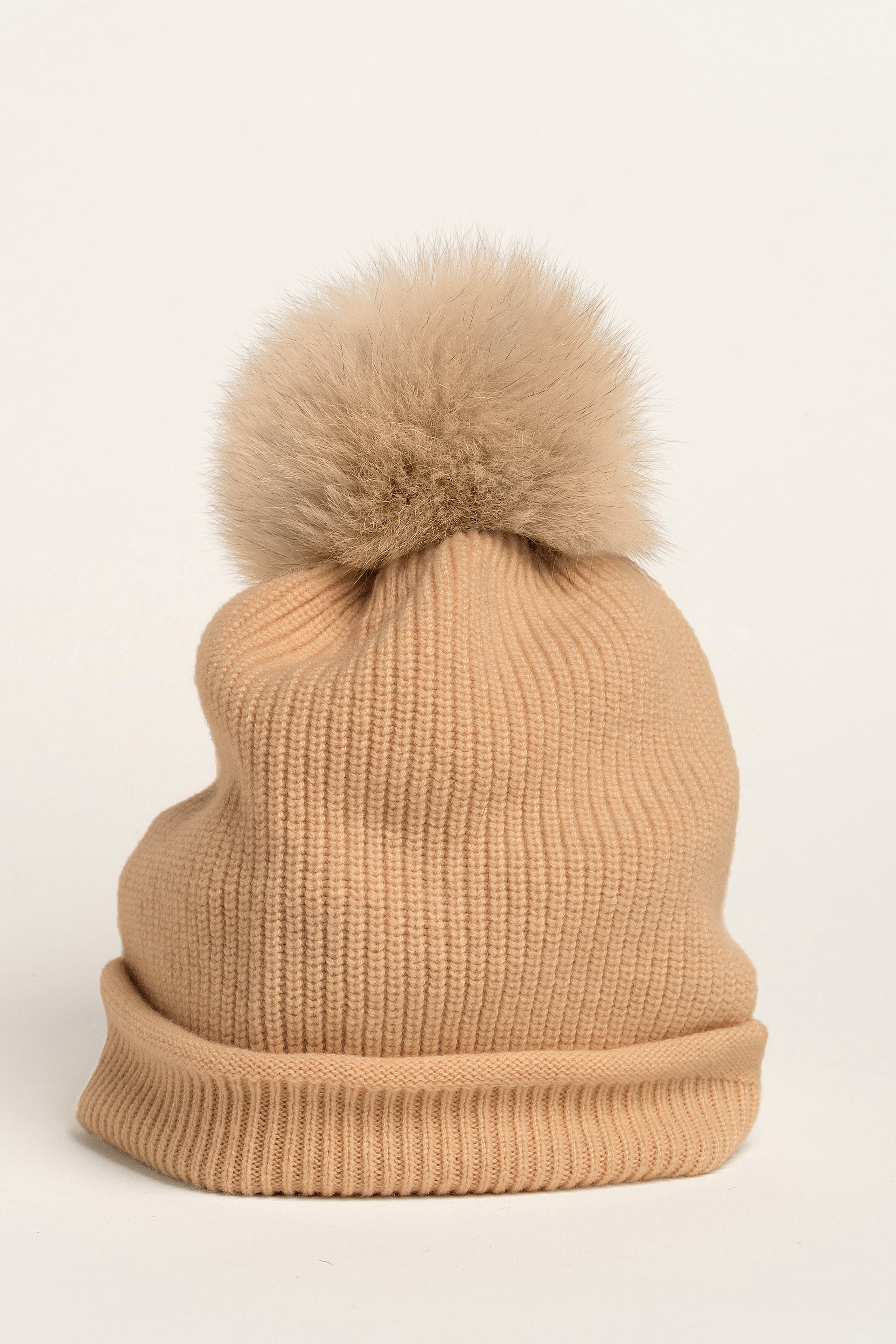 Bolzano Cashmere Cap with pom pom